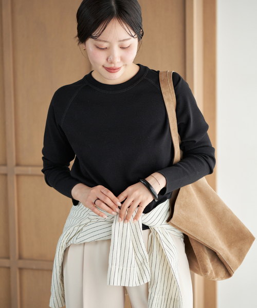 plage(プラージュ)の「《追加》premiumフライス long Tシャツ(Tシャツ/カットソー・レディース・ブラック/ホワイト・FREE)」の8枚目の写真