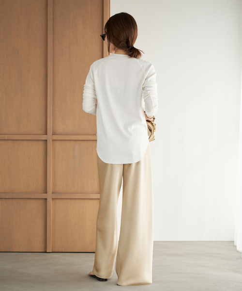 plage(プラージュ)の「《追加》premiumフライス long Tシャツ(Tシャツ/カットソー・レディース・ブラック/ホワイト・FREE)」の14枚目の写真