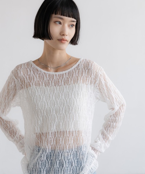LOWRYS FARM(ローリーズファーム)の「ソウレースLS 669785(Tシャツ/カットソー・レディース・ホワイト/アイボリー/ブラック・FREE)」の2枚目の写真