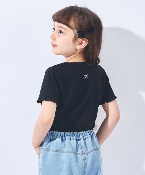 ever closet(エバークローゼット)の「ストレッチリブ半袖Tシャツ(Tシャツ/カットソー・キッズ・ラベンダー/ブラック/ホワイト×ブラック/オフホワイト・100cm/110cm/120cm/130cm/140cm/150cm/90cm/80cm)」の9枚目の写真