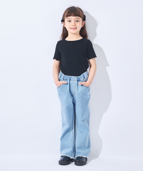 ever closet(エバークローゼット)の「ストレッチリブ半袖Tシャツ(Tシャツ/カットソー・キッズ・ラベンダー/ブラック/ホワイト×ブラック/オフホワイト・100cm/110cm/120cm/130cm/140cm/150cm/90cm/80cm)」の10枚目の写真