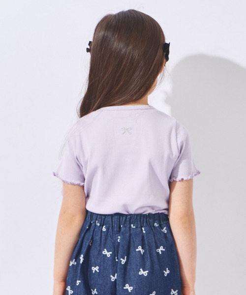 ever closet(エバークローゼット)の「ストレッチリブ半袖Tシャツ(Tシャツ/カットソー・キッズ・ラベンダー/ブラック/ホワイト×ブラック/オフホワイト・100cm/110cm/120cm/130cm/140cm/150cm/90cm/80cm)」の11枚目の写真