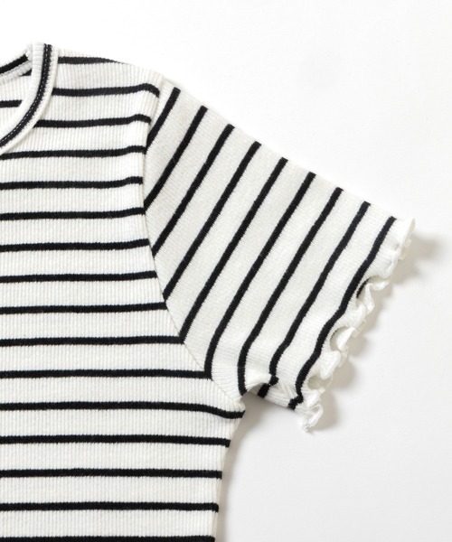 ever closet(エバークローゼット)の「ストレッチリブ半袖Tシャツ(Tシャツ/カットソー・キッズ・ラベンダー/ブラック/ホワイト×ブラック/オフホワイト・100cm/110cm/120cm/130cm/140cm/150cm/90cm/80cm)」の18枚目の写真