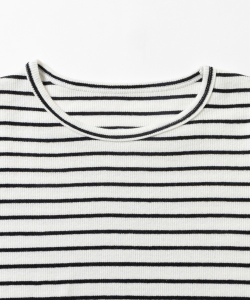 ever closet(エバークローゼット)の「ストレッチリブ半袖Tシャツ(Tシャツ/カットソー・キッズ・ラベンダー/ブラック/ホワイト×ブラック/オフホワイト・100cm/110cm/120cm/130cm/140cm/150cm/90cm/80cm)」の19枚目の写真