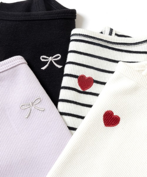 ever closet(エバークローゼット)の「ストレッチリブ半袖Tシャツ(Tシャツ/カットソー・キッズ・ラベンダー/ブラック/ホワイト×ブラック/オフホワイト・100cm/110cm/120cm/130cm/140cm/150cm/90cm/80cm)」の20枚目の写真