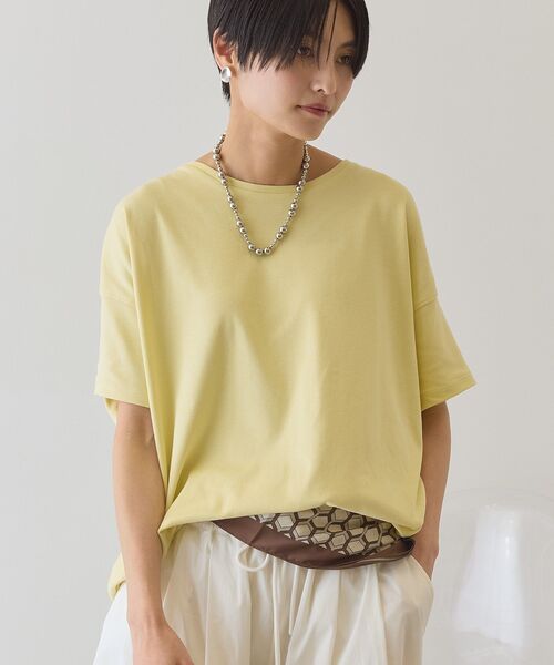 接触冷感+UVカット】半袖コクーンカットプルオーバー（Tシャツ