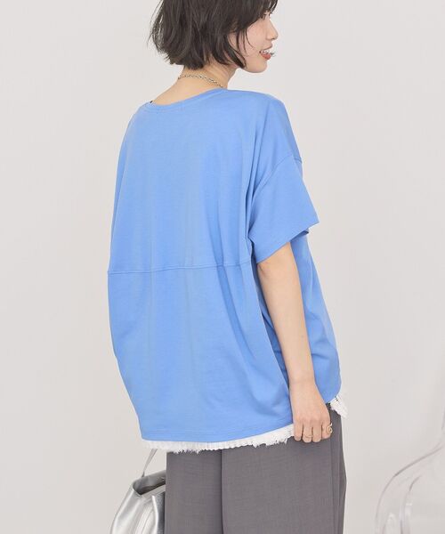 接触冷感+UVカット】半袖コクーンカットプルオーバー（Tシャツ