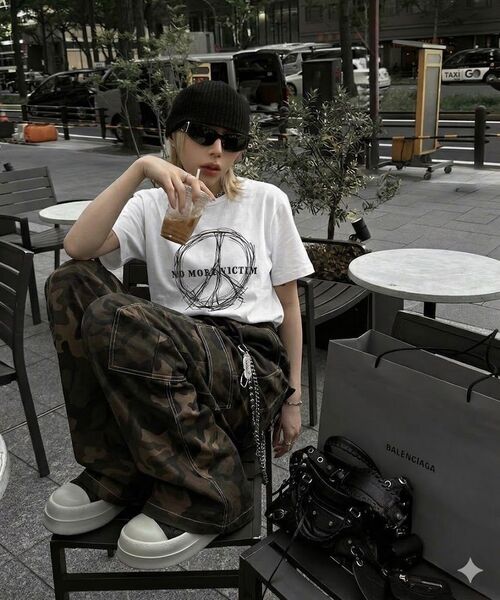 DEMARC(ドゥマーク)の「Real Street Color Stitch Wide Cargo Track Pants Camouflage(スウェットパンツ・レディース・デザートカモ・LARGE/MEDIUM)」の18枚目の写真
