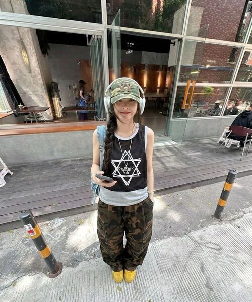 DEMARC(ドゥマーク)の「Real Street Color Stitch Wide Cargo Track Pants Camouflage(スウェットパンツ・レディース・デザートカモ・LARGE/MEDIUM)」の19枚目の写真