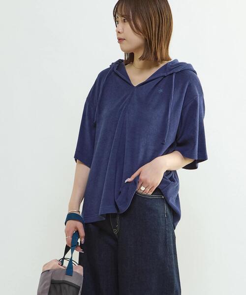 CONVERSE TOKYO（コンバーストウキョウ）の「PILE HOODIE TEE（Tシャツ/カットソー・レディース・ネイビー/グレー・SMALL/MEDIUM）」の3枚目の写真
