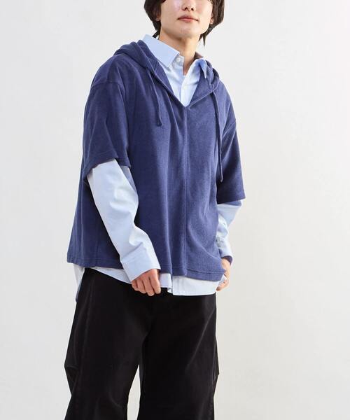 CONVERSE TOKYO（コンバーストウキョウ）の「PILE HOODIE TEE（Tシャツ/カットソー・レディース・ネイビー/グレー・SMALL/MEDIUM）」の8枚目の写真