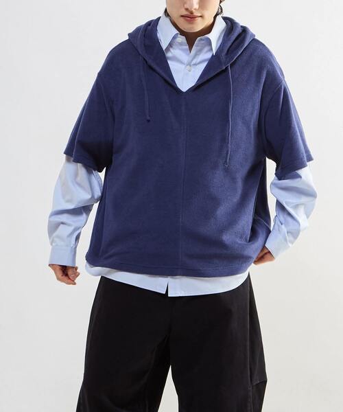 CONVERSE TOKYO（コンバーストウキョウ）の「PILE HOODIE TEE（Tシャツ/カットソー・レディース・ネイビー/グレー・SMALL/MEDIUM）」の9枚目の写真