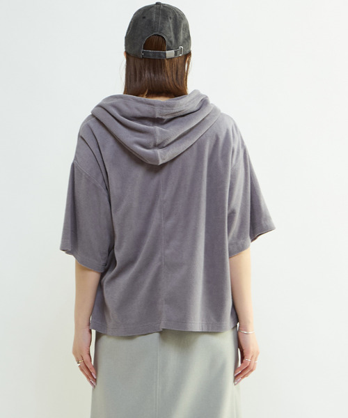 CONVERSE TOKYO（コンバーストウキョウ）の「PILE HOODIE TEE（Tシャツ/カットソー・レディース・ネイビー/グレー・SMALL/MEDIUM）」の16枚目の写真