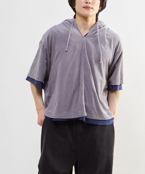 CONVERSE TOKYO（コンバーストウキョウ）の「PILE HOODIE TEE（Tシャツ/カットソー・レディース・ネイビー/グレー・SMALL/MEDIUM）」の18枚目の写真