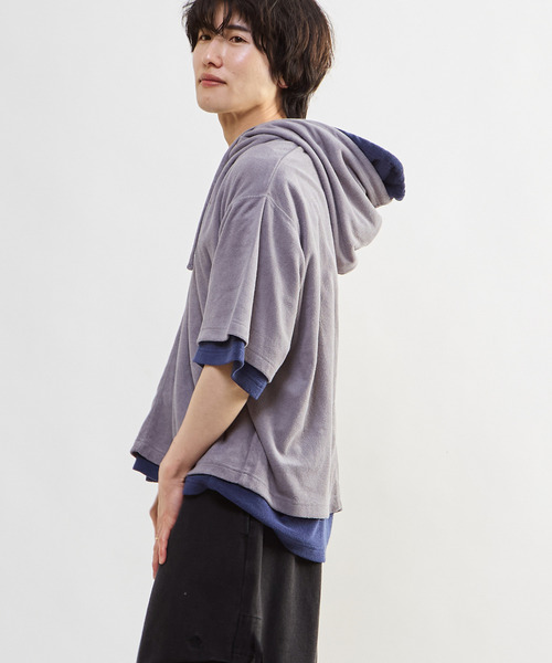 CONVERSE TOKYO（コンバーストウキョウ）の「PILE HOODIE TEE（Tシャツ/カットソー・レディース・ネイビー/グレー・SMALL/MEDIUM）」の19枚目の写真