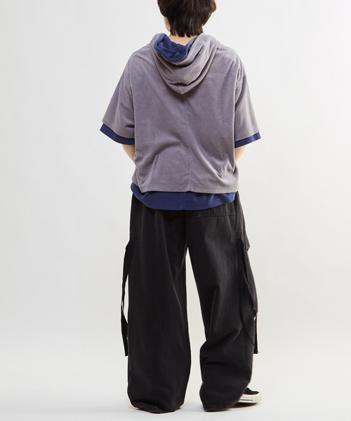 CONVERSE TOKYO（コンバーストウキョウ）の「PILE HOODIE TEE（Tシャツ/カットソー・レディース・ネイビー/グレー・SMALL/MEDIUM）」の20枚目の写真