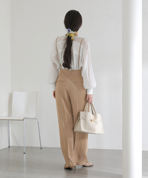 La TOTALITE（ラトータリテ）の「【洗える】2WAYリラクシーサスパンツ（スラックス・レディース・ブラック/ベージュ・38/36）」の13枚目の写真