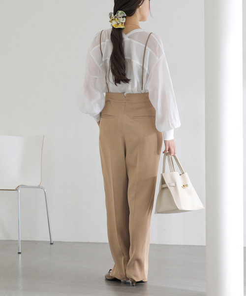 La TOTALITE（ラトータリテ）の「【洗える】2WAYリラクシーサスパンツ（スラックス・レディース・ブラック/ベージュ・38/36）」の16枚目の写真