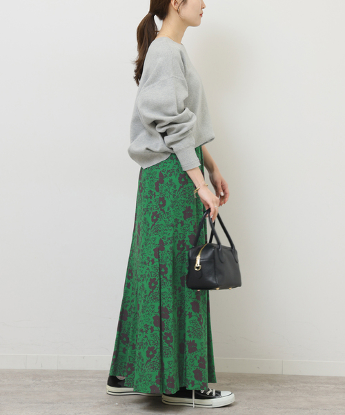 JOURNAL STANDARD relume(ジャーナルスタンダード レリューム)の「《WEB限定追加3》レトロフラワープリントマーメイドスカート(スカート・レディース・ブラック/グリーン・FREE)」の10枚目の写真
