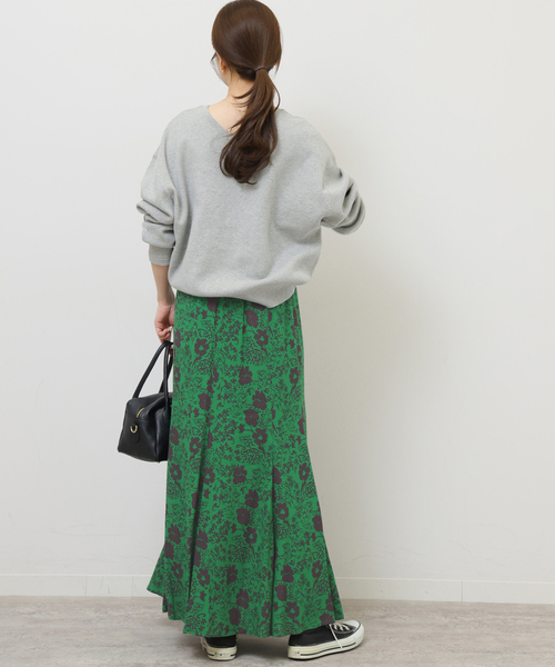 JOURNAL STANDARD relume(ジャーナルスタンダード レリューム)の「《WEB限定追加3》レトロフラワープリントマーメイドスカート(スカート・レディース・ブラック/グリーン・FREE)」の11枚目の写真
