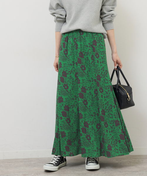 JOURNAL STANDARD relume(ジャーナルスタンダード レリューム)の「《WEB限定追加3》レトロフラワープリントマーメイドスカート(スカート・レディース・ブラック/グリーン・FREE)」の13枚目の写真