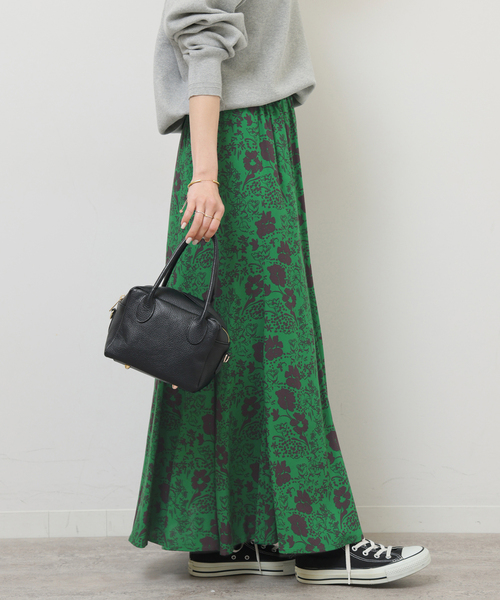 JOURNAL STANDARD relume(ジャーナルスタンダード レリューム)の「《WEB限定追加3》レトロフラワープリントマーメイドスカート(スカート・レディース・ブラック/グリーン・FREE)」の15枚目の写真