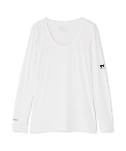 PEARLY GATES（パーリーゲイツ）の「【PG BODY】N/ベア天竺リップ長袖Uネックカットソー（Tシャツ/カットソー・レディース・ホワイト/ネイビー・SMALL/MEDIUM/LARGE）」の18枚目の写真
