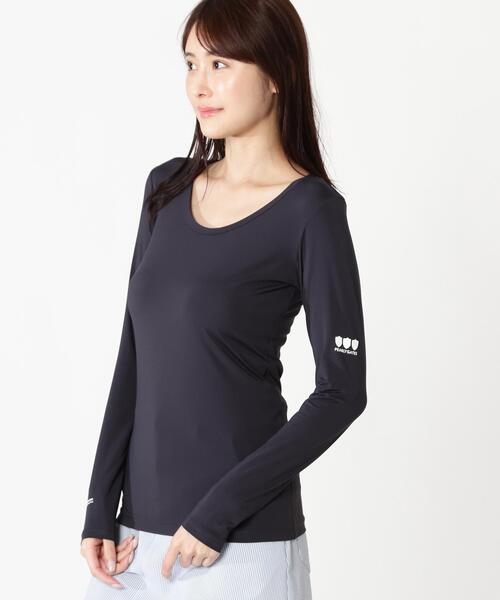 PEARLY GATES（パーリーゲイツ）の「【PG BODY】N/ベア天竺リップ長袖Uネックカットソー（Tシャツ/カットソー・レディース・ホワイト/ネイビー・SMALL/MEDIUM/LARGE）」の16枚目の写真