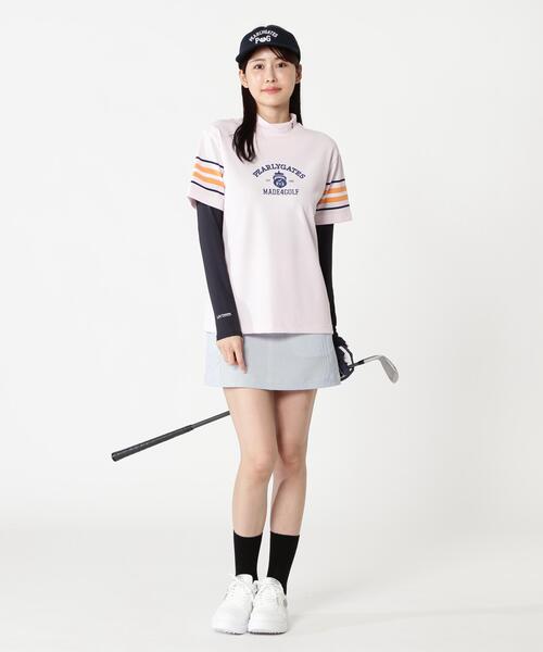 PEARLY GATES（パーリーゲイツ）の「【PG BODY】N/ベア天竺リップ長袖Uネックカットソー（Tシャツ/カットソー・レディース・ホワイト/ネイビー・SMALL/MEDIUM/LARGE）」の15枚目の写真