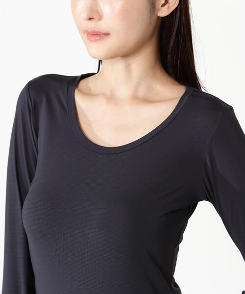 PEARLY GATES（パーリーゲイツ）の「【PG BODY】N/ベア天竺リップ長袖Uネックカットソー（Tシャツ/カットソー・レディース・ホワイト/ネイビー・SMALL/MEDIUM/LARGE）」の11枚目の写真