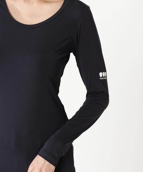PEARLY GATES（パーリーゲイツ）の「【PG BODY】N/ベア天竺リップ長袖Uネックカットソー（Tシャツ/カットソー・レディース・ホワイト/ネイビー・SMALL/MEDIUM/LARGE）」の3枚目の写真