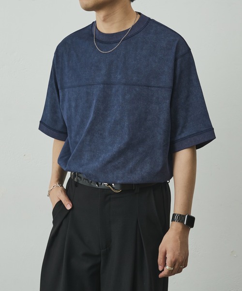 COLONY 2139(コロニートゥーワンスリーナイン)の「ムラ染め天竺半袖TEE(Tシャツ/カットソー・メンズ・ブラック/ホワイト/ネイビー/グレー・LARGE/MEDIUM)」の1枚目の写真