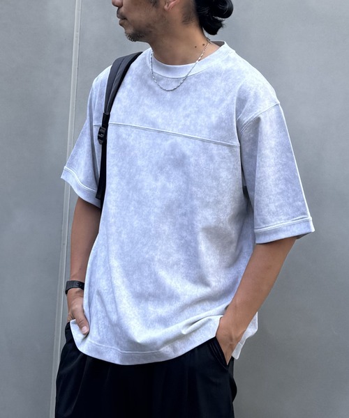 COLONY 2139(コロニートゥーワンスリーナイン)の「ムラ染め天竺半袖TEE(Tシャツ/カットソー・メンズ・ブラック/ホワイト/ネイビー/グレー・LARGE/MEDIUM)」の2枚目の写真