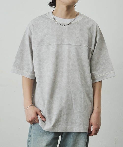 COLONY 2139(コロニートゥーワンスリーナイン)の「ムラ染め天竺半袖TEE(Tシャツ/カットソー・メンズ・ブラック/ホワイト/ネイビー/グレー・LARGE/MEDIUM)」の5枚目の写真