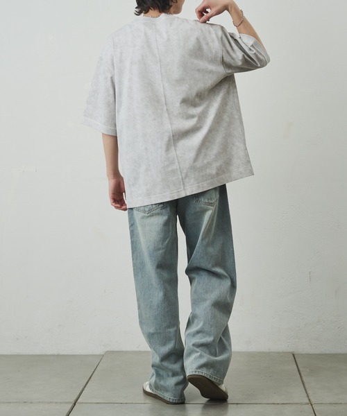 COLONY 2139(コロニートゥーワンスリーナイン)の「ムラ染め天竺半袖TEE(Tシャツ/カットソー・メンズ・ブラック/ホワイト/ネイビー/グレー・LARGE/MEDIUM)」の10枚目の写真