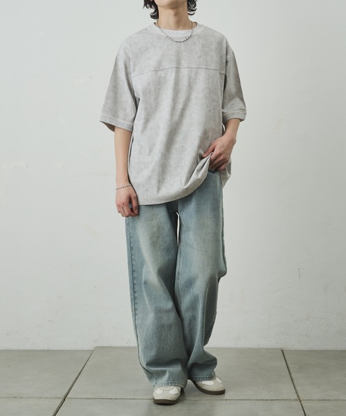 COLONY 2139(コロニートゥーワンスリーナイン)の「ムラ染め天竺半袖TEE(Tシャツ/カットソー・メンズ・ブラック/ホワイト/ネイビー/グレー・LARGE/MEDIUM)」の8枚目の写真