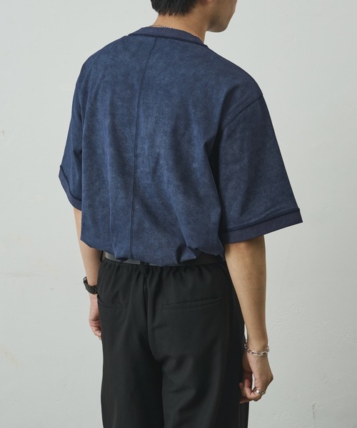 COLONY 2139(コロニートゥーワンスリーナイン)の「ムラ染め天竺半袖TEE(Tシャツ/カットソー・メンズ・ブラック/ホワイト/ネイビー/グレー・LARGE/MEDIUM)」の21枚目の写真