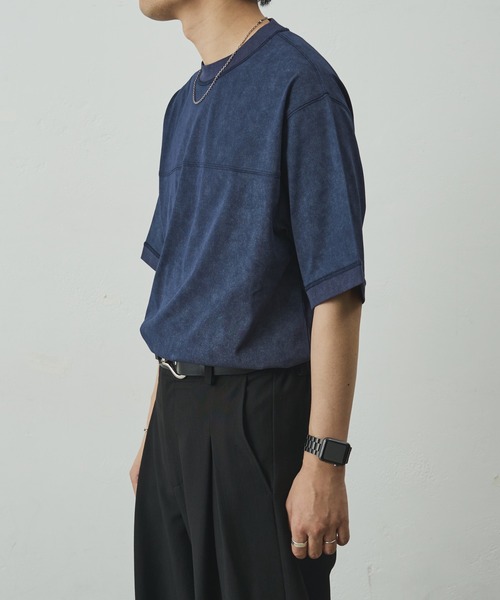 COLONY 2139(コロニートゥーワンスリーナイン)の「ムラ染め天竺半袖TEE(Tシャツ/カットソー・メンズ・ブラック/ホワイト/ネイビー/グレー・LARGE/MEDIUM)」の22枚目の写真