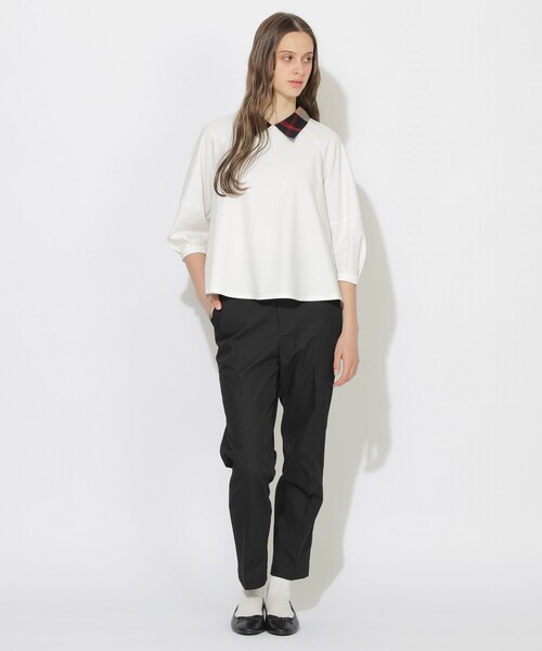 BLUE LABEL CRESTBRIDGE（ブルーレーベルクレストブリッジ）の「チェックカラープルオーバー（Tシャツ/カットソー・レディース・ホワイト系その他・M）」の2枚目の写真