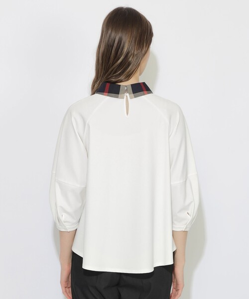 BLUE LABEL CRESTBRIDGE（ブルーレーベルクレストブリッジ）の「チェックカラープルオーバー（Tシャツ/カットソー・レディース・ホワイト系その他・M）」の4枚目の写真