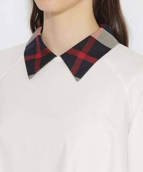 BLUE LABEL CRESTBRIDGE（ブルーレーベルクレストブリッジ）の「チェックカラープルオーバー（Tシャツ/カットソー・レディース・ホワイト系その他・M）」の5枚目の写真