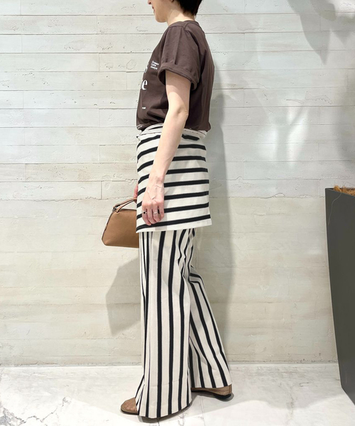 Spick & Span(スピックアンドスパン)の「CURRENTAGE / カレンテージ ラッセルストライプパンツ(スラックス・レディース・ブラック・SMALL)」の4枚目の写真
