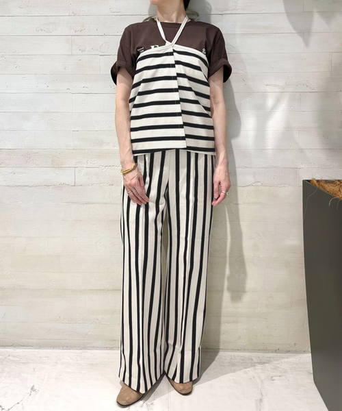 Spick & Span(スピックアンドスパン)の「CURRENTAGE / カレンテージ ラッセルストライプパンツ(スラックス・レディース・ブラック・SMALL)」の7枚目の写真