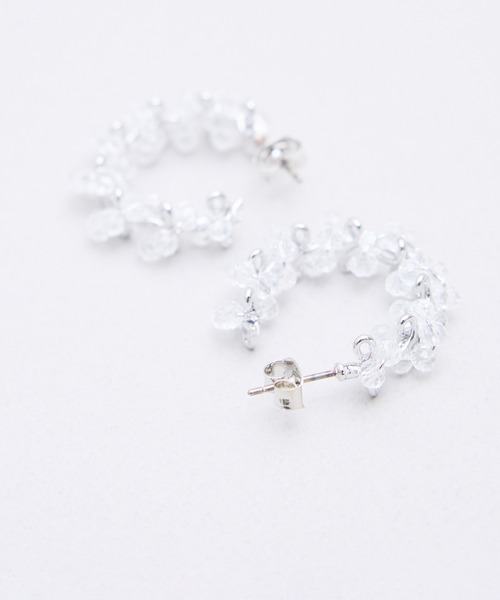 Zoule(ゾーラ)の「Zoule ゾーラ:Soleaシリーズ clear grains ピアス(ピアス(両耳用)・レディース・クリア・FREE)」の1枚目の写真