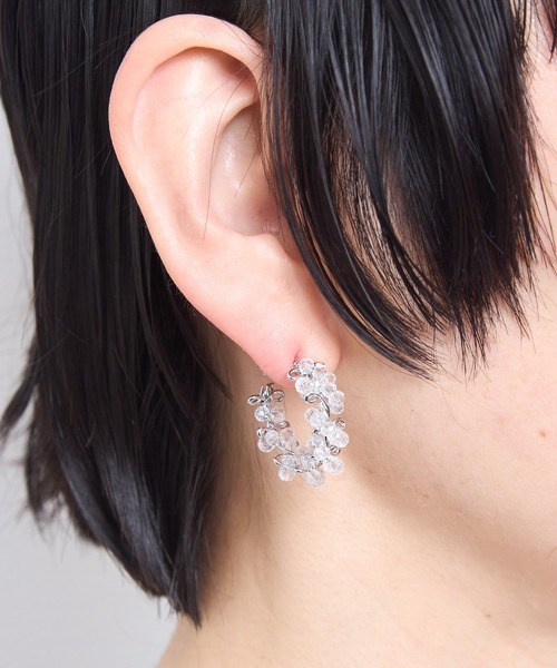 Zoule(ゾーラ)の「Zoule ゾーラ:Soleaシリーズ clear grains ピアス(ピアス(両耳用)・レディース・クリア・FREE)」の4枚目の写真