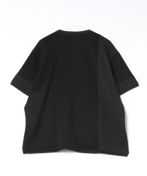 TETE HOMME(テットオム)の「TETE by TETE HOMME リラックスシルエット 市松柄ジャガード切り替え 半袖クルーネックTシャツ(Tシャツ/カットソー・メンズ・ブラック/ホワイト・M/XL/L)」の8枚目の写真