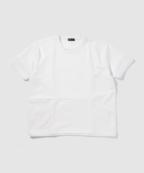 TETE HOMME(テットオム)の「TETE by TETE HOMME リラックスシルエット 市松柄ジャガード切り替え 半袖クルーネックTシャツ(Tシャツ/カットソー・メンズ・ブラック/ホワイト・M/XL/L)」の2枚目の写真