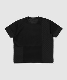 TETE by TETE HOMME リラックスシルエット 市松柄ジャガード切り替え 半袖クルーネックTシャツ