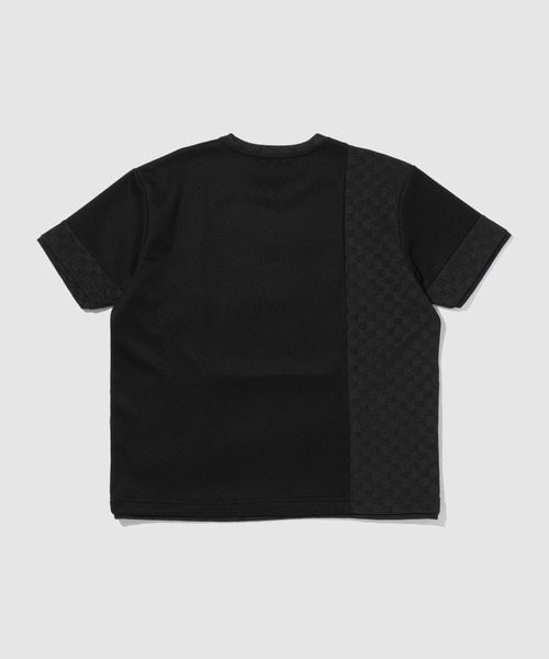 TETE HOMME(テットオム)の「TETE by TETE HOMME リラックスシルエット 市松柄ジャガード切り替え 半袖クルーネックTシャツ(Tシャツ/カットソー・メンズ・ブラック/ホワイト・M/XL/L)」の7枚目の写真