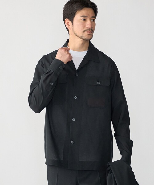 SHIPS(シップス)の「SHIPS:〈撥水/防しわ/洗濯機可能〉DOT AIR(R)オープンカラーシャツ(セットアップ対応)(シャツ/ブラウス・メンズ・ブラック/ネイビー/チャコールグレー・LARGE/MEDIUM/SMALL/X-LARGE)」の8枚目の写真